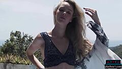 Thera Jane Strips Outdoors for Playboy