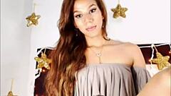 tranny bombshell jerks off big cock on cam