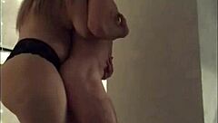 Stepmother with big ass and stepson in a compromising position in this amateur porn video