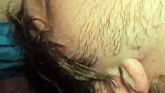 Gay guy receives deepthroat blowjob in his mouth.