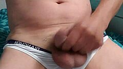 Gay Boy Masturbates In Underwear, Showing Off His Cock And Enjoying Solo Pleasure.