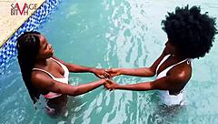 Nice time in pool with goddessjhay, ending in orgasm.