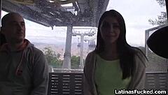 Spicy Italian Big Tit Gives Quickie Blowjob In Cable Car