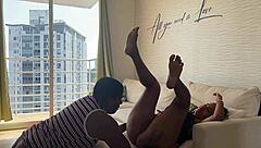 Boldly Licking and Smelling Beautiful Ebony Girlfriend's Big Ass