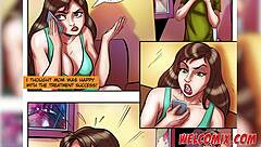 two hot milfs swap in bed, crazy for nerd stallion's sex