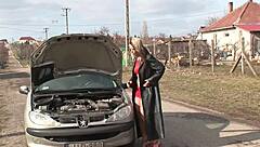 Regina pays mechanic with her ass for monster cock assfucking anal cumshot