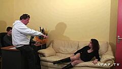 French Brunette Feels Intense Anal Casting with Foot Fist