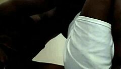 Chocolate ebony BBW with big ass takes backshots.