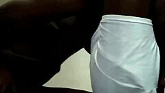 Chocolate ebony BBW with big ass takes backshots.