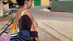 My follower gropes my pussy on the beach