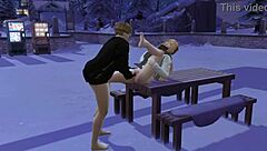 3D Game Animation: Intense Public Sex On A Snowy Day With Fucking And Sucking.