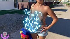 My follower gropes my pussy on the beach