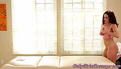 Lesbian masseuse fingers client after toying