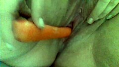 BBW Inserts Carrot For Juicy Anal Fun