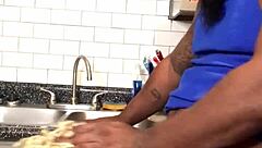 blonde sucks big black cock then gets fucked until squirting