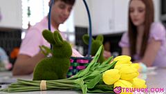 Maria Kazi and Kai Jaxon in hardcore Easter comedy