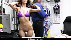 alexia gets naked and fucked in garage to escape