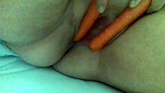 BBW Inserts Carrot For Juicy Anal Fun