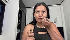 makeup tutorial turns into cum in mouth