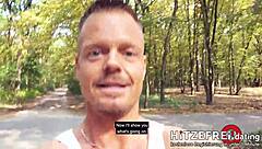 Public park date turns wild for blonde German amateur