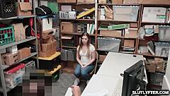 Shoplifting Teen Summer Brooks Gives Intense Blowjob in Shop