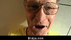 spoiled young 18+ babe fucks old man in kitchen