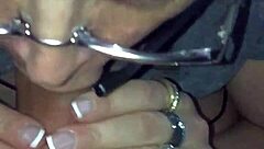 slo-mo blowjob & cumshot with fat bbw couple