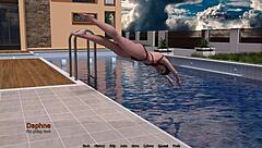 My Dorm 4 - Games in Pool - Mark Playing with Stepsister and Friends