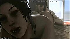 A collection of Lara Croft and Samus Aran fan art with a romantic touch