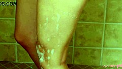 Brunette Beauty's Enchanting Shower Photoshoot on Sofa