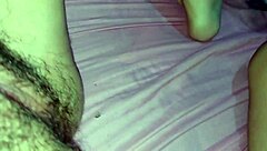 Hidden sex under the sheets with my stepsister, featuring her shaved big ass and pussy