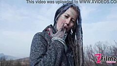 Punk goth couple caught in public ruin sex