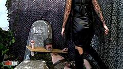 Halloween Vampire Deepthroats Cock Before Getting Fucked On Graveyard