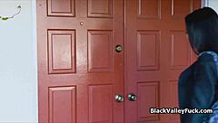 fucking that sweet ebony pussy while my gf's home, so risky