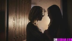 Two girls with natural tits having a romance