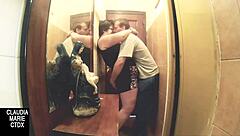 amateur fat woman between walls