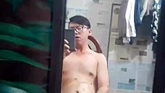 Vietnamese gay top sucks huge cock deepthroat monster dick tattooed solo asian