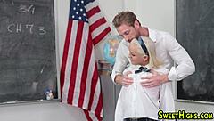 Teen Gets Jizzy in Uniform