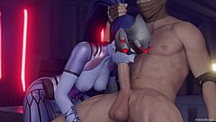 Widowmaker shares a loving moment in the overwatch universe with her partner