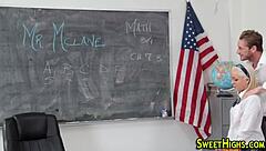 Teen Gets Jizzy in Uniform