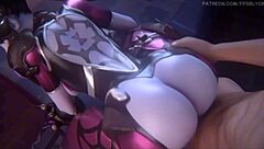 Widowmaker shares a loving moment in the overwatch universe with her partner