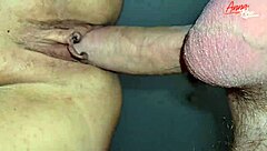 Stepmother enjoys having cum on her body while riding a dick in a bedroom