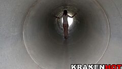 hot redhead milf teasing in outdoor casting