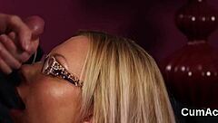 Feisty Looker Swallows Sperm Load on Face