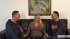 Busty German Milf Takes Two Cocks!