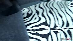 horny german housewife in amateur threesome with huge cocks