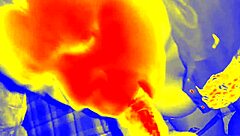 Thermal giving sloppy interracial blowjob and handjob in POV.