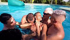 Wife satisfies her desires with a hot gangbang session