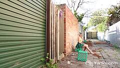 Pierced Marina Licks And Rubs Her Cunny Outdoors