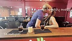 shemale mistress fucks visitor hard in bar